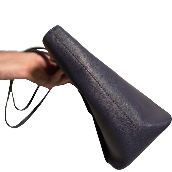 Michael Kors Navy Tote Work Bag Flap Front Pocket AV-1611 Corpcore Minimalist - Picture 10 of 16